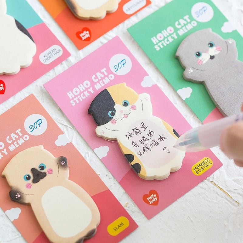 kawaii cat sticky notes, buy kawaii sticky notes, cute sticky notes online, sticky notes set cute, kawaii stationery sticky notes