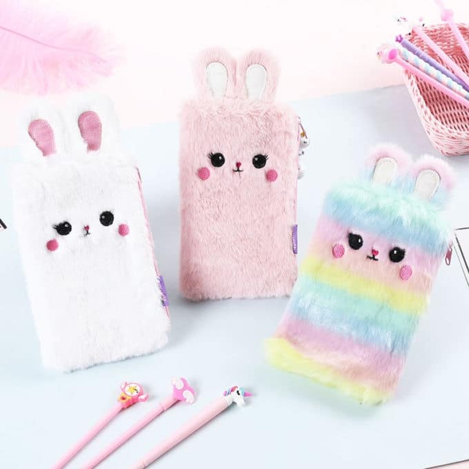 plush bunny pencil case