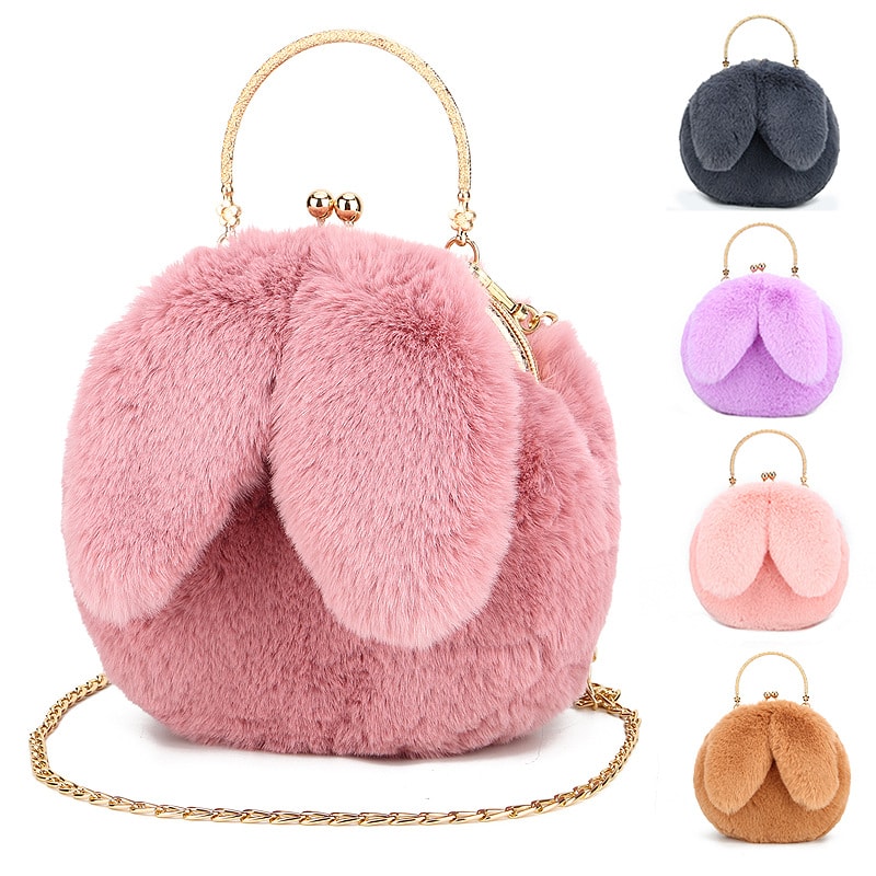 Buy NIA CREATIONS Faux Fur Cute Backpack Rabbit Ear Satchel Shoulder bag  Purse Plush Handbags for Women And Girls Fluffy Plush Fashion Casual  Daypack Online at desertcartINDIA