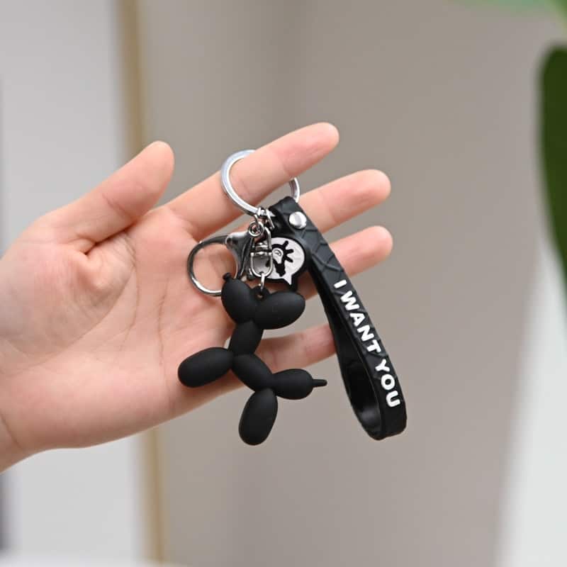 Balloon Dog Keychain, Cute Animal Balloon Puppy Keychain, Car Keys