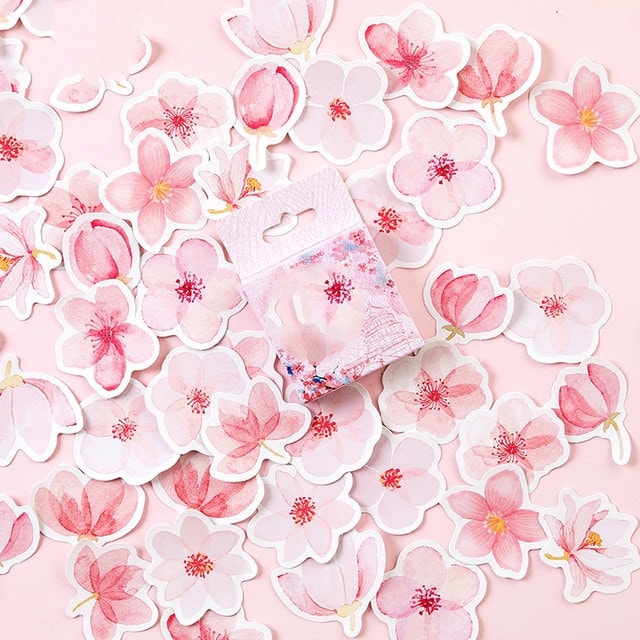 sakura sticker, cherry blossom stickers, japanese stickers, nihon stickers, kawaii stickers
