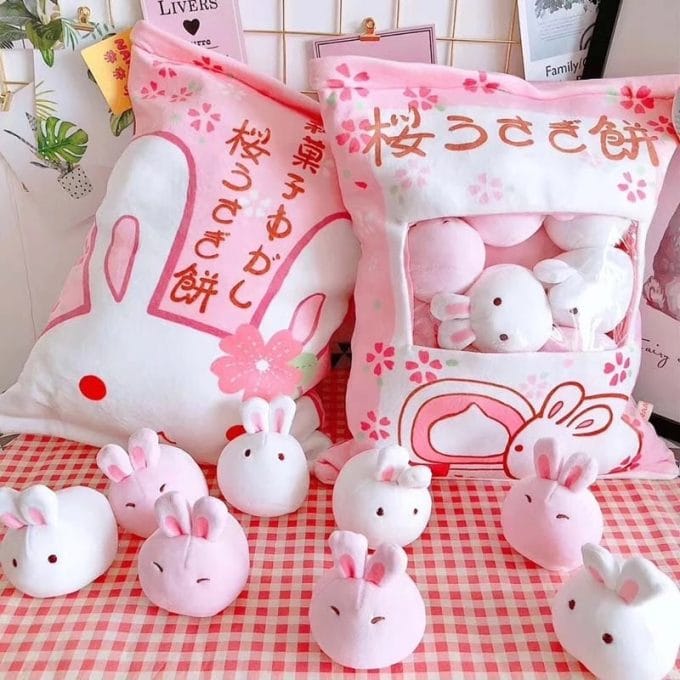 bag of kawaii plushies bunny