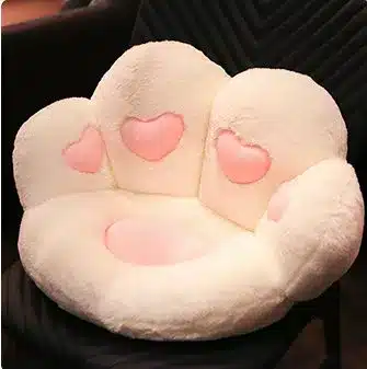 heart cat paw pillow gray