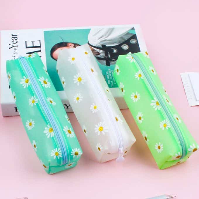 Cute Daisy Pen Bags Kawaii Flower Pencil Case Special Gift For Kids School  Supplies