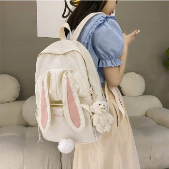 Wrea Bunny Backpack Plush Mini Fluffy Rabbit Ear Backpack Fuzzy Bunny  Satchel Casual Daypack for Women Girls